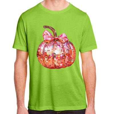 Cute Coquette Bow Disco Pumpkin Fall Autumn Funny Halloween Adult ChromaSoft Performance T-Shirt