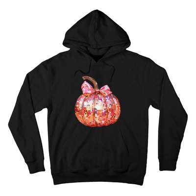 Cute Coquette Bow Disco Pumpkin Fall Autumn Funny Halloween Hoodie