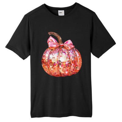 Cute Coquette Bow Disco Pumpkin Fall Autumn Funny Halloween Tall Fusion ChromaSoft Performance T-Shirt