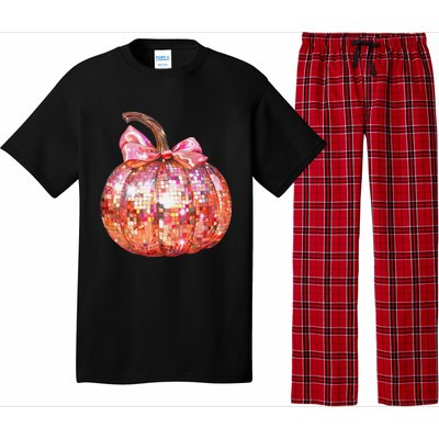 Cute Coquette Bow Disco Pumpkin Fall Autumn Funny Halloween Pajama Set