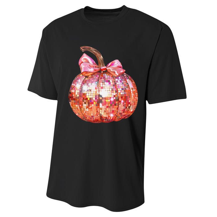 Cute Coquette Bow Disco Pumpkin Fall Autumn Funny Halloween Performance Sprint T-Shirt