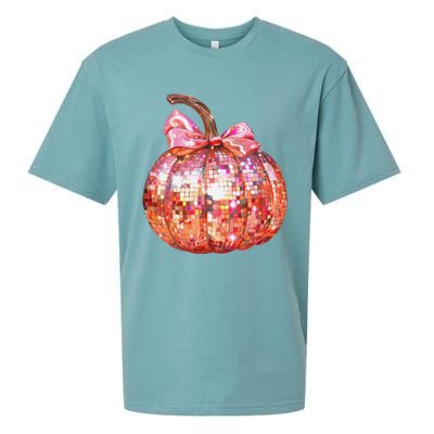 Cute Coquette Bow Disco Pumpkin Fall Autumn Funny Halloween Sueded Cloud Jersey T-Shirt