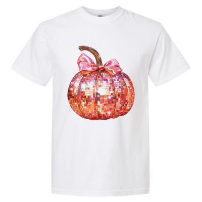 Cute Coquette Bow Disco Pumpkin Fall Autumn Funny Halloween Garment-Dyed Heavyweight T-Shirt