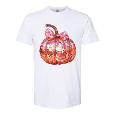 Cute Coquette Bow Disco Pumpkin Fall Autumn Funny Halloween Softstyle CVC T-Shirt