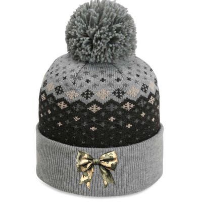 Camouflage Camo Bow The Baniff Cuffed Pom Beanie