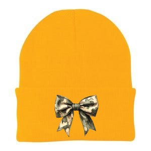 Camouflage Camo Bow Knit Cap Winter Beanie