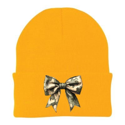 Camouflage Camo Bow Knit Cap Winter Beanie