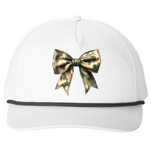 Camouflage Camo Bow Snapback Five-Panel Rope Hat