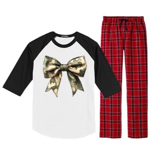 Camouflage Camo Bow Raglan Sleeve Pajama Set