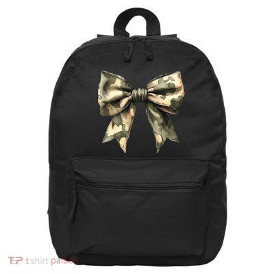 Camouflage Camo Bow 16 in Basic Backpack