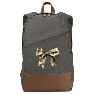 Camouflage Camo Bow Cotton Canvas Backpack