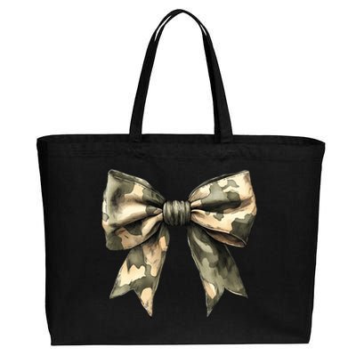 Camouflage Camo Bow Cotton Canvas Jumbo Tote