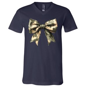 Camouflage Camo Bow V-Neck T-Shirt