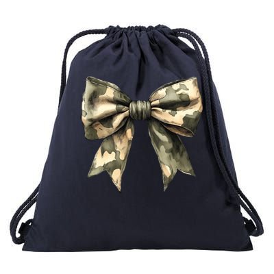 Camouflage Camo Bow Drawstring Bag