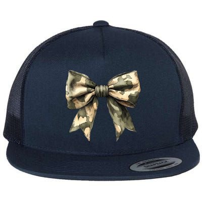 Camouflage Camo Bow Flat Bill Trucker Hat