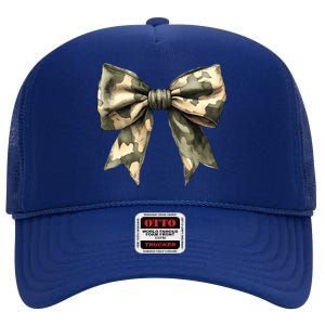 Camouflage Camo Bow High Crown Mesh Back Trucker Hat