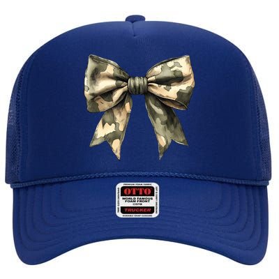 Camouflage Camo Bow High Crown Mesh Back Trucker Hat