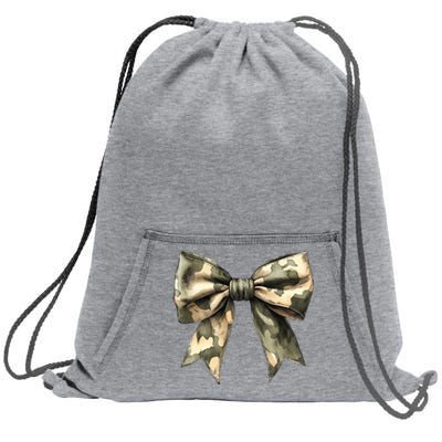 Camouflage Camo Bow Sweatshirt Cinch Pack Bag