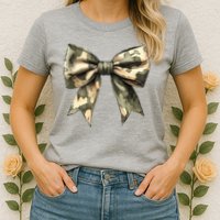 Camouflage Camo Bow Womens T-Shirt