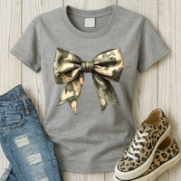 Camouflage Camo Bow Womens T-Shirt