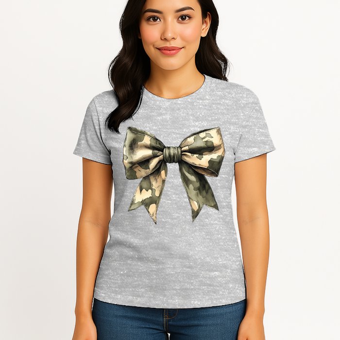 Camouflage Camo Bow Womens T-Shirt