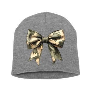 Camouflage Camo Bow Short Acrylic Beanie