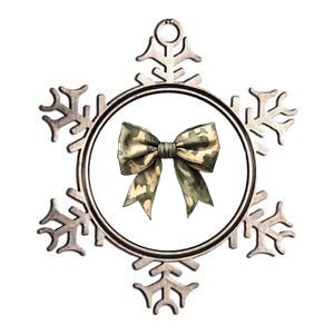 Camouflage Camo Bow Metallic Star Ornament