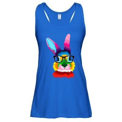 Cute Colorful Bunny Rabbit Head Glasses Happy Easter Day Gift Ladies Essential Flowy Tank