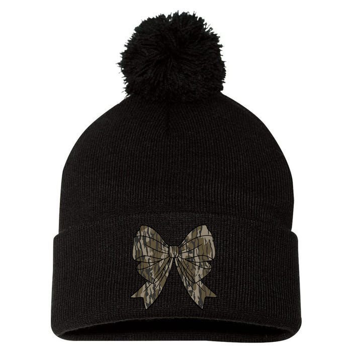 Camo Coquette Bow Duck Hunt Duck Hunting Pom Pom 12in Knit Beanie