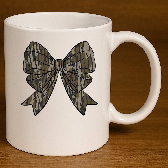 Camo Coquette Bow Duck Hunt Duck Hunting 11oz C Handle Ceramic Mug