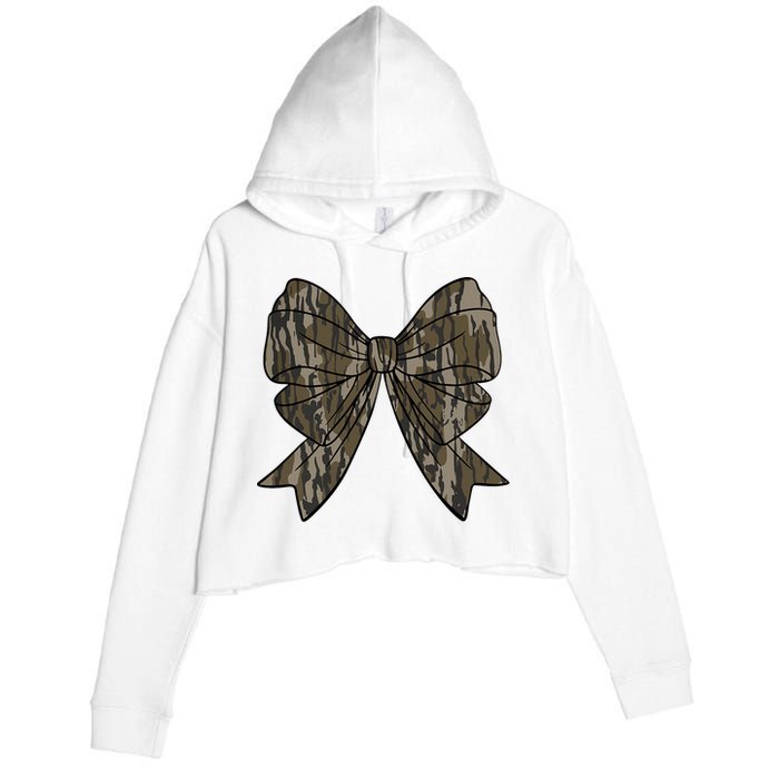 Camo Coquette Bow Duck Hunt Duck Hunting Crop Fleece Hoodie
