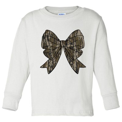 Camo Coquette Bow Duck Hunt Duck Hunting Toddler Long Sleeve Shirt