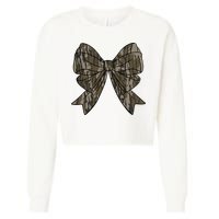 Camo Coquette Bow Duck Hunt Duck Hunting Cropped Pullover Crew