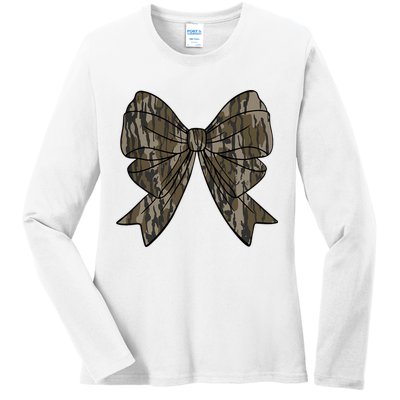 Camo Coquette Bow Duck Hunt Duck Hunting Ladies Long Sleeve Shirt