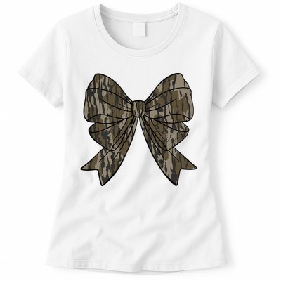 Camo Coquette Bow Duck Hunt Duck Hunting Womens T-Shirt
