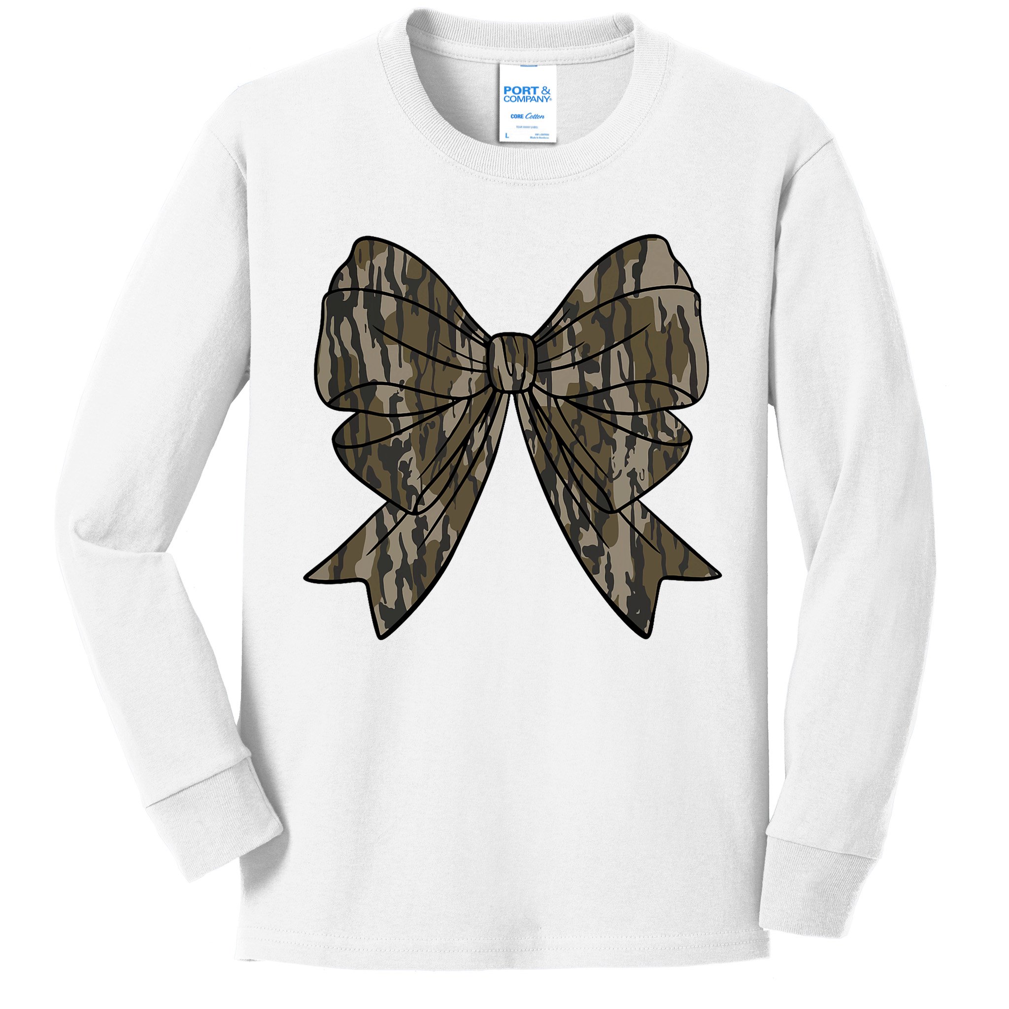 Camo Coquette Bow Duck Hunt Duck Hunting Kids Long Sleeve Shirt