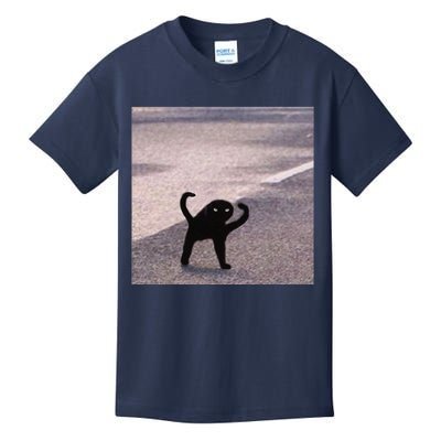 Cursed Cat Black Meme Funny Internet Viral Joke Pun Gift Kids T-Shirt