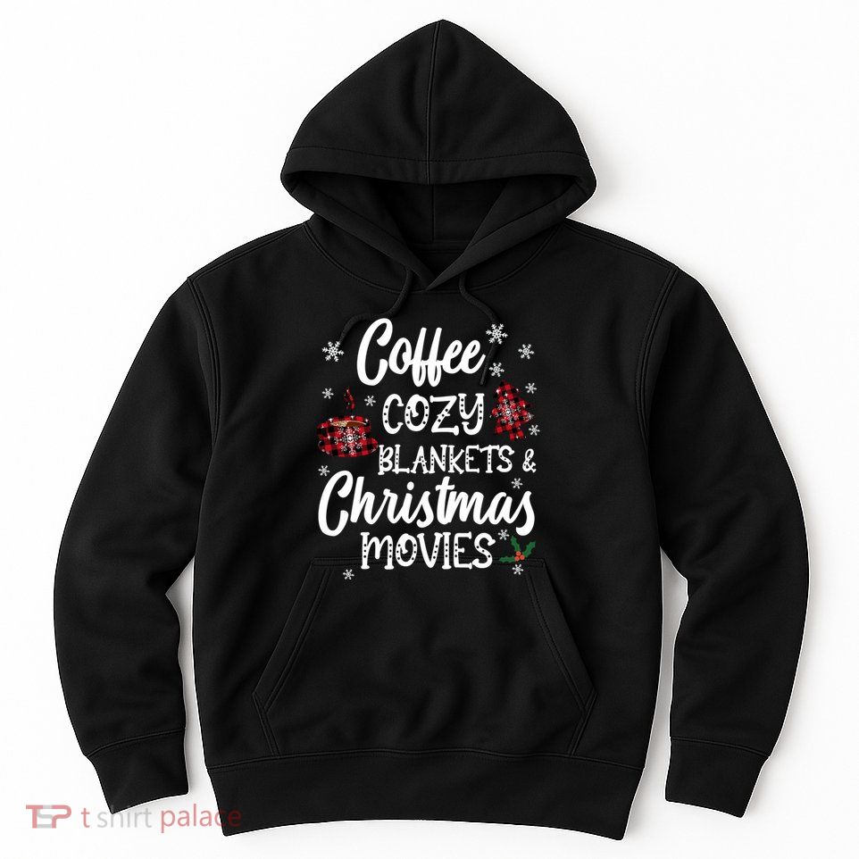 Coffee Cozy Blankets & Christmas Movies Red Plaid Hoodie