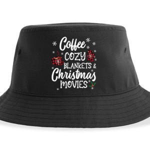 Coffee Cozy Blankets & Christmas Movies Red Plaid Sustainable Bucket Hat