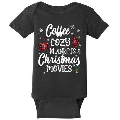 Coffee Cozy Blankets & Christmas Movies Red Plaid Baby Bodysuit