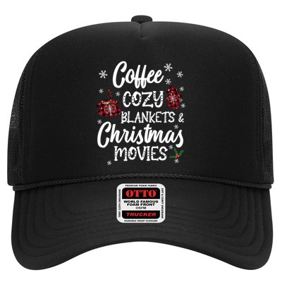 Coffee Cozy Blankets & Christmas Movies Red Plaid Trucker Hat