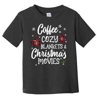 Coffee Cozy Blankets & Christmas Movies Red Plaid Toddler T-Shirt