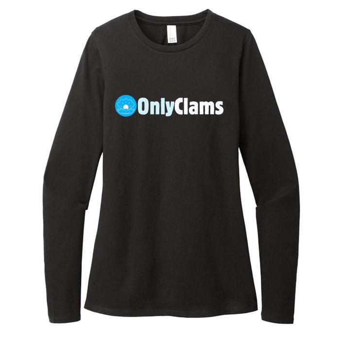 Clam Collector Beach Pun Humor Onlyclams Sea Fan Womens CVC Long Sleeve Shirt