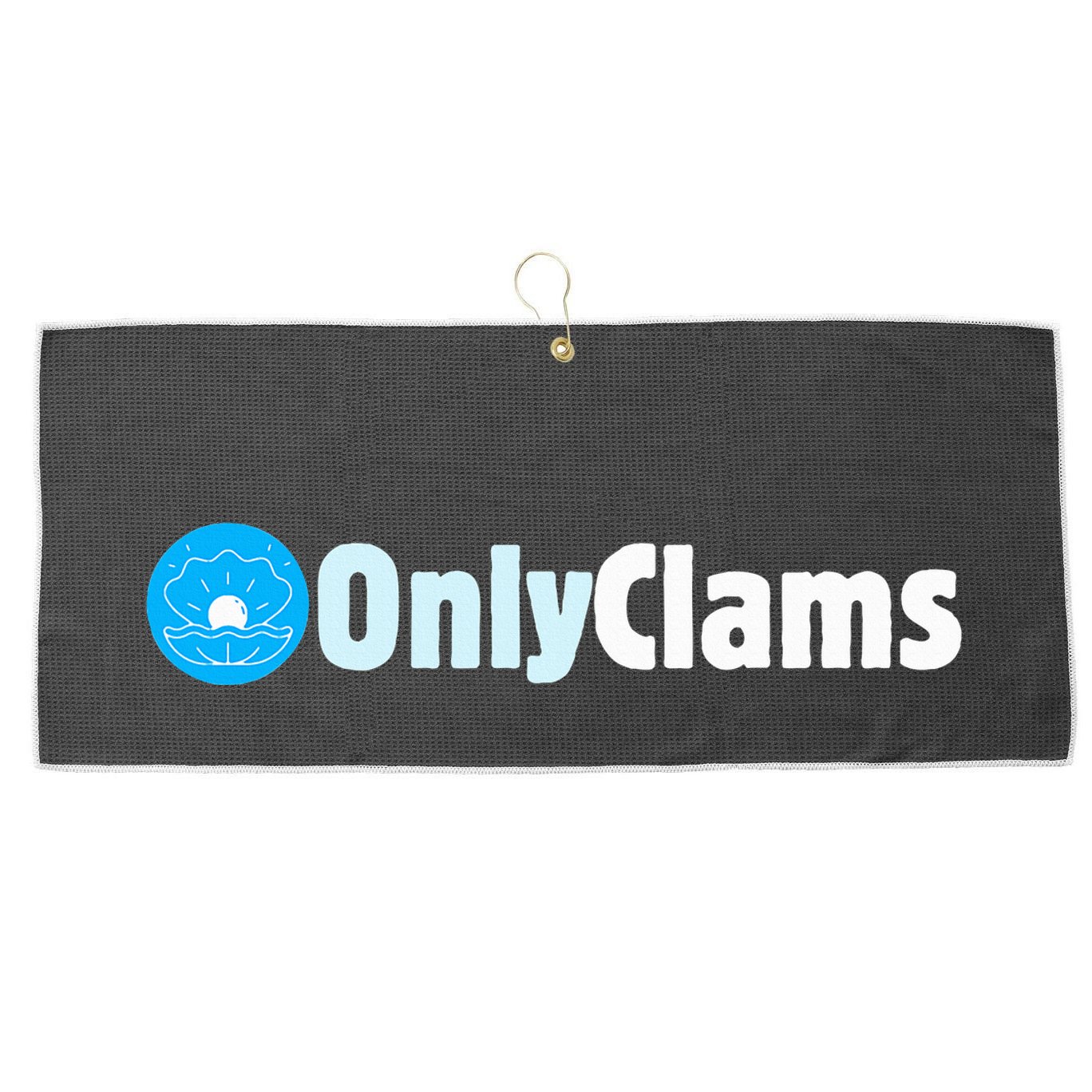 Clam Collector Beach Pun Humor Onlyclams Sea Fan Large Microfiber Waffle Golf Towel