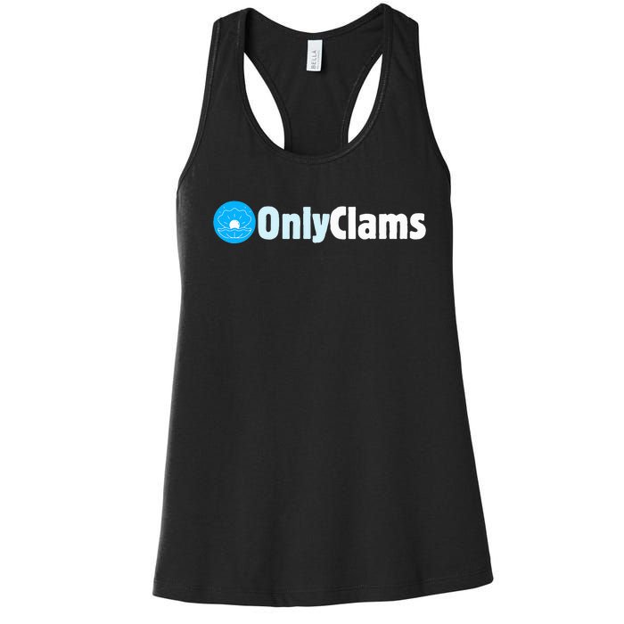 Clam Collector Beach Pun Humor Onlyclams Sea Fan Women's Racerback Tank