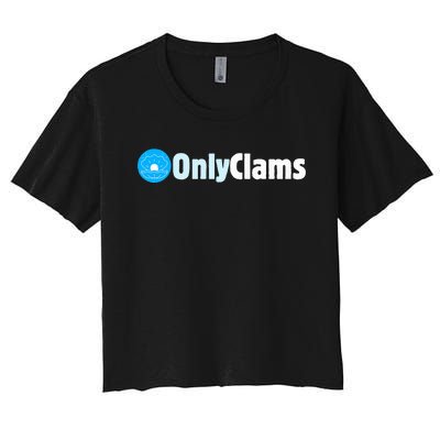 Clam Collector Beach Pun Humor Onlyclams Sea Fan Women's Crop Top Tee