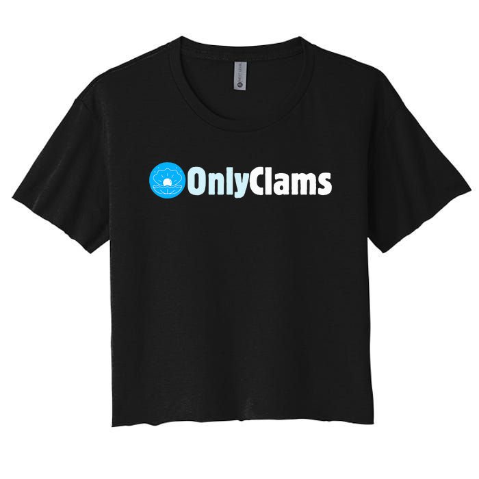 Clam Collector Beach Pun Humor Onlyclams Sea Fan Women's Crop Top Tee