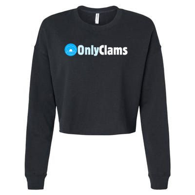 Clam Collector Beach Pun Humor Onlyclams Sea Fan Cropped Pullover Crew