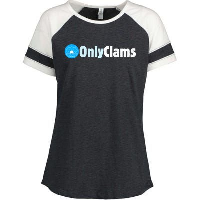 Clam Collector Beach Pun Humor Onlyclams Sea Fan Enza Ladies Jersey Colorblock Tee