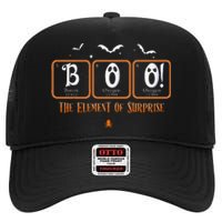 Cute Chemistry Boo The Element Of Surprise Chemist Halloween High Crown Mesh Back Trucker Hat